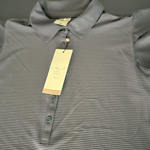 Medium Calia Navy Flutter Sleeve Golf Polo - Picture 2 of 2